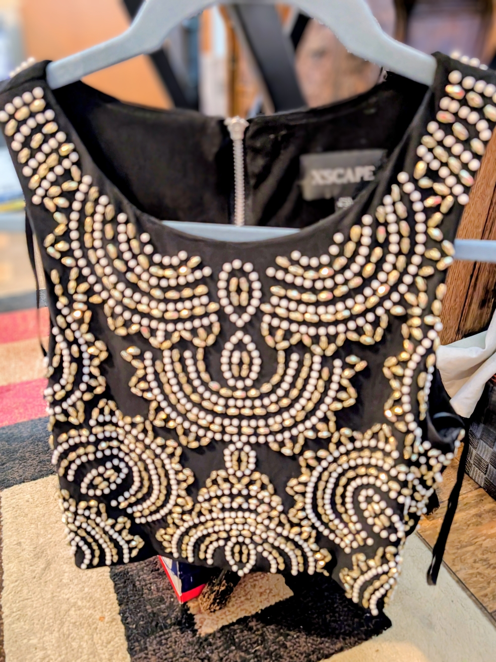 Xscape Black Embellished Sleeveless Top